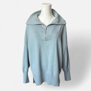 #Abercrombie & Fitch pale green quarter zip sweater